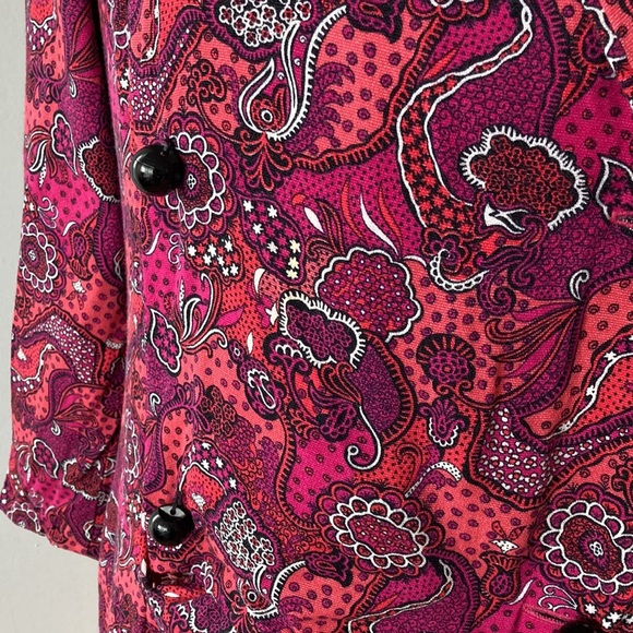 Morton Weiner Montreal vintage fuschia paisley dress - Picture 3 of 9
